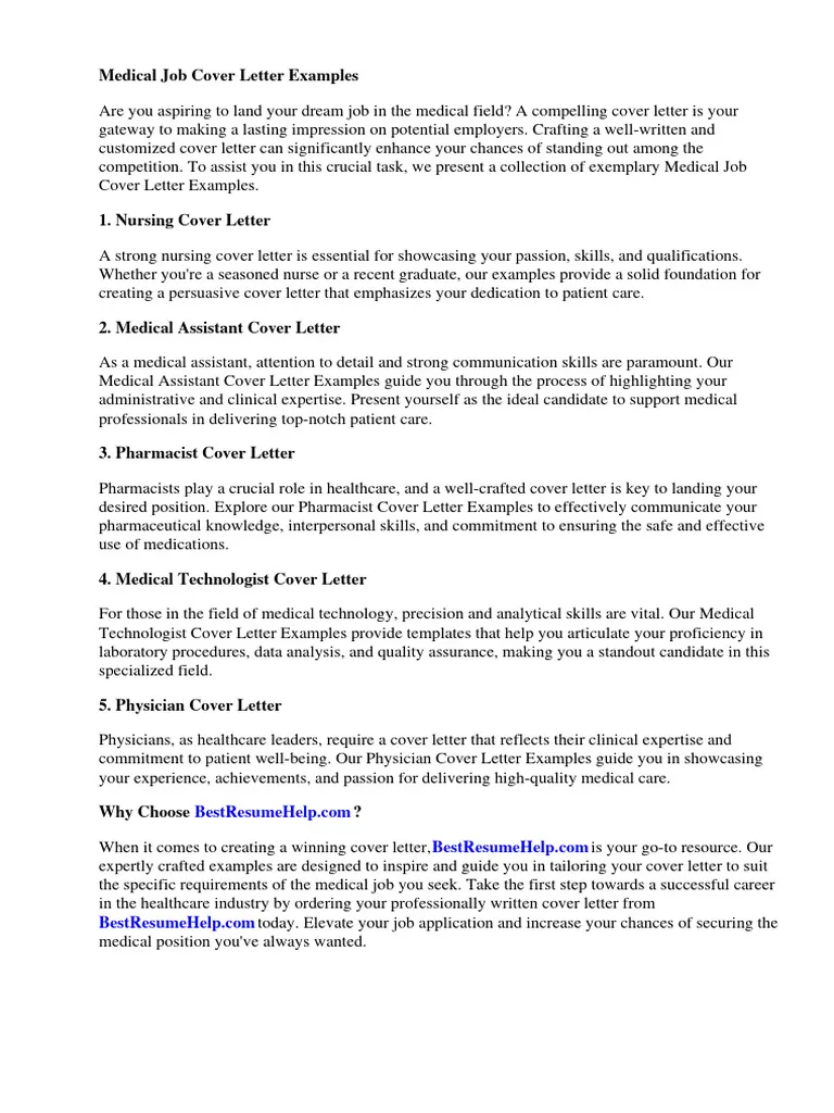 37483 cover letter sample medical overview