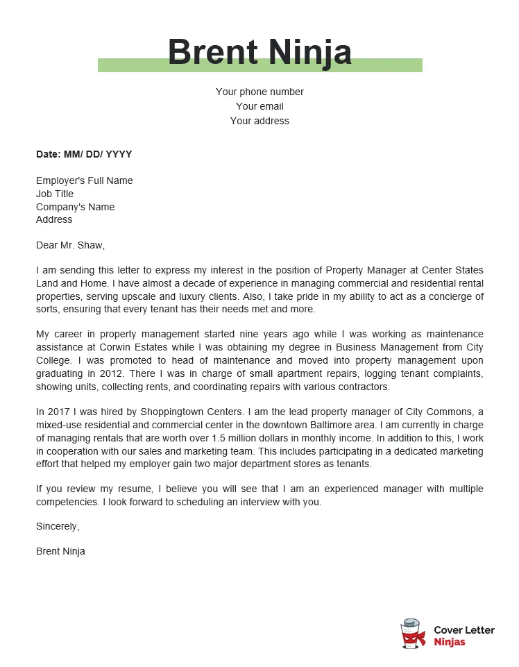 37486 property manager experience