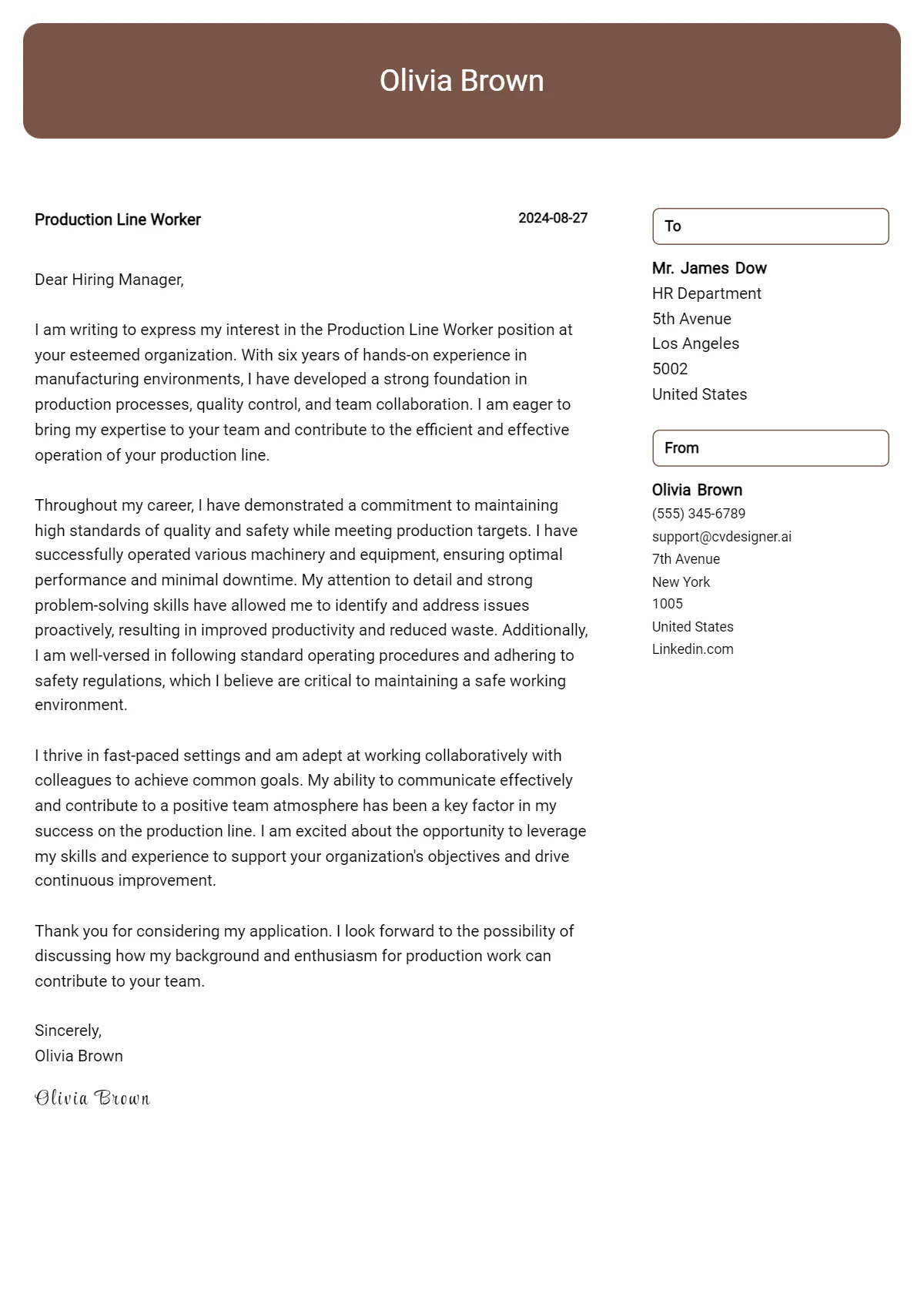 37507 factory worker experience