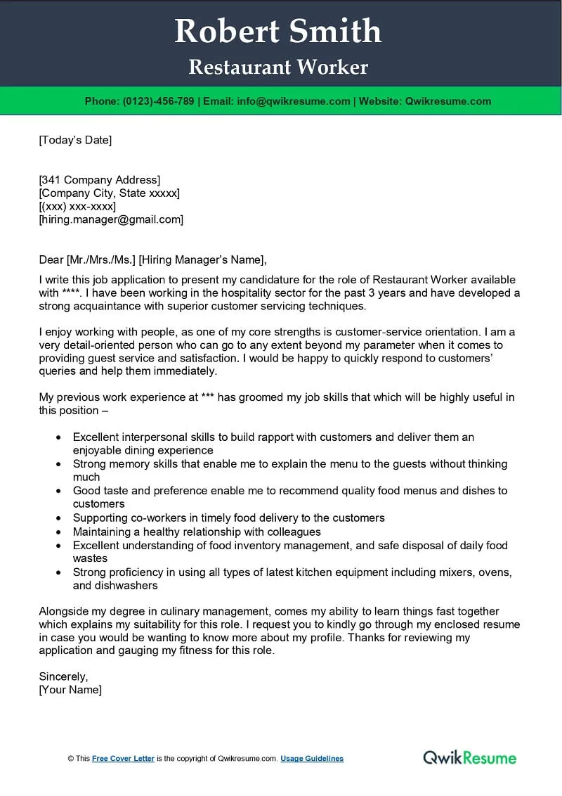 37534 restaurant manager experience