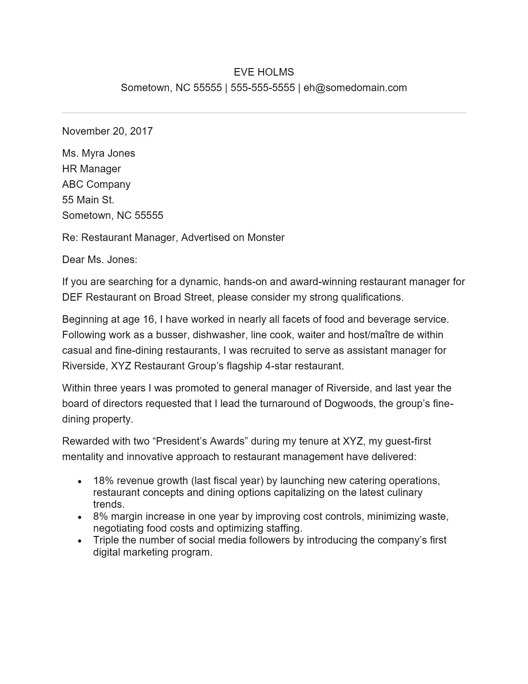 37534 restaurant manager knowledge