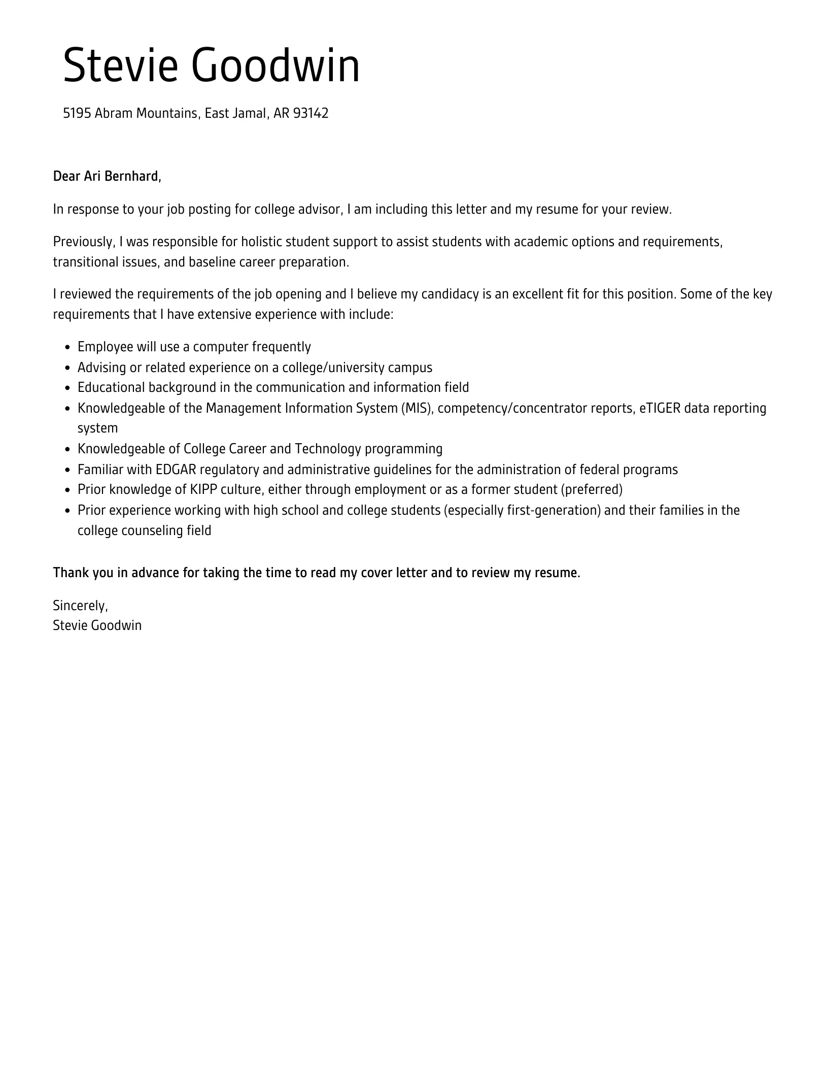 37569 cover letter tailoring