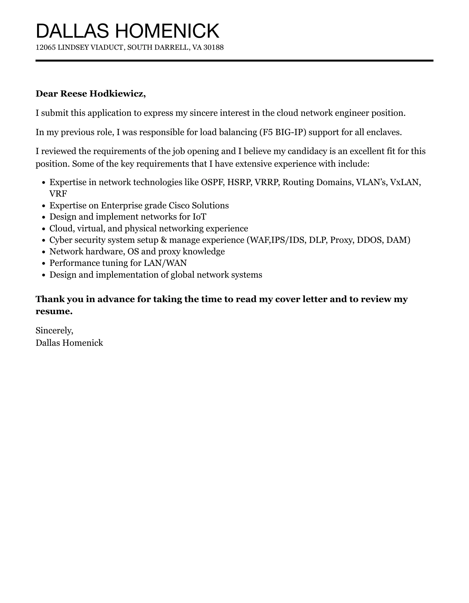 37578 cloud engineer cover letter experience