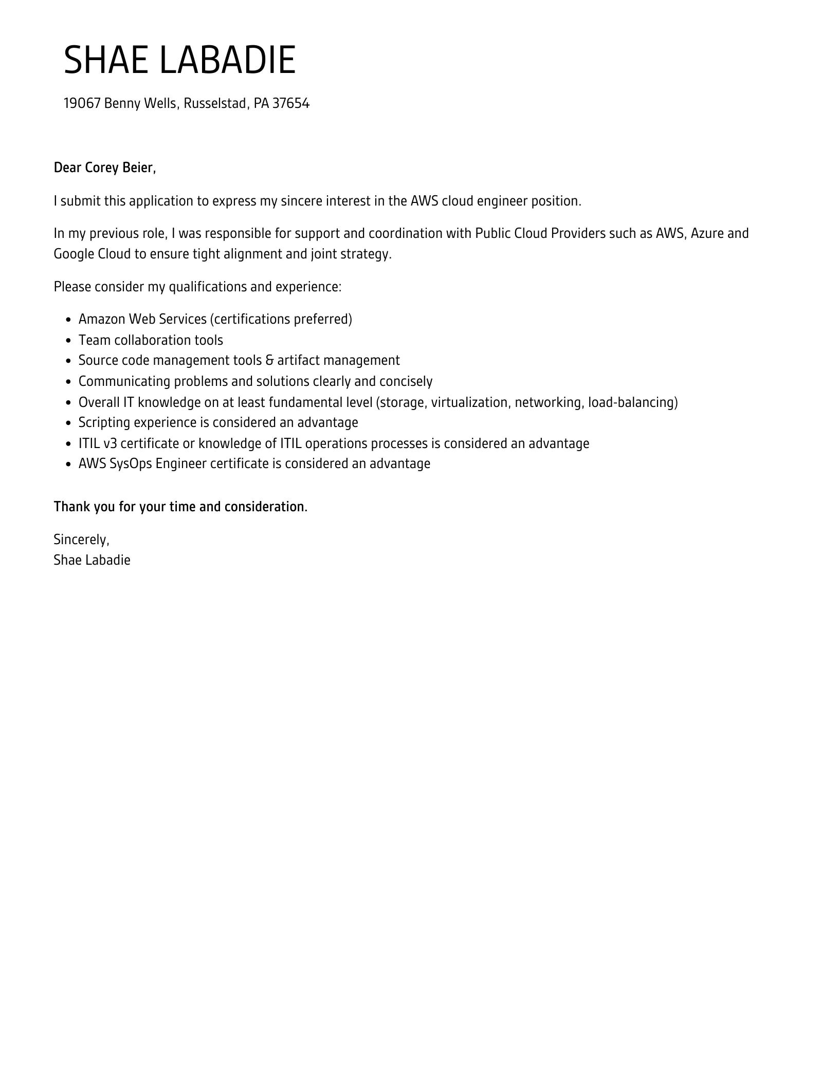 37578 cloud engineer cover letter review