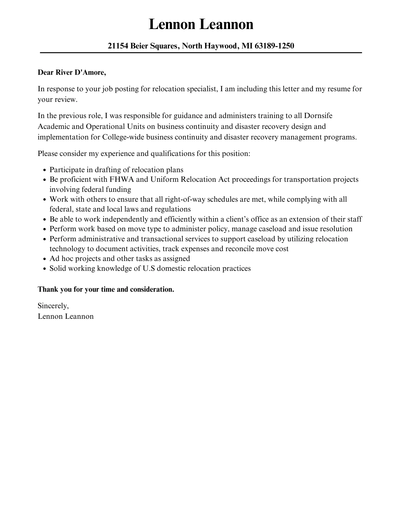 37596 relocation cover letter timeline