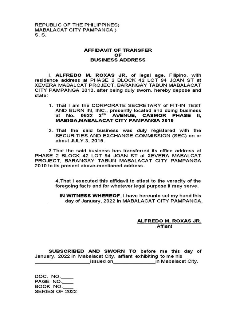 37599 affidavit cover letter guide