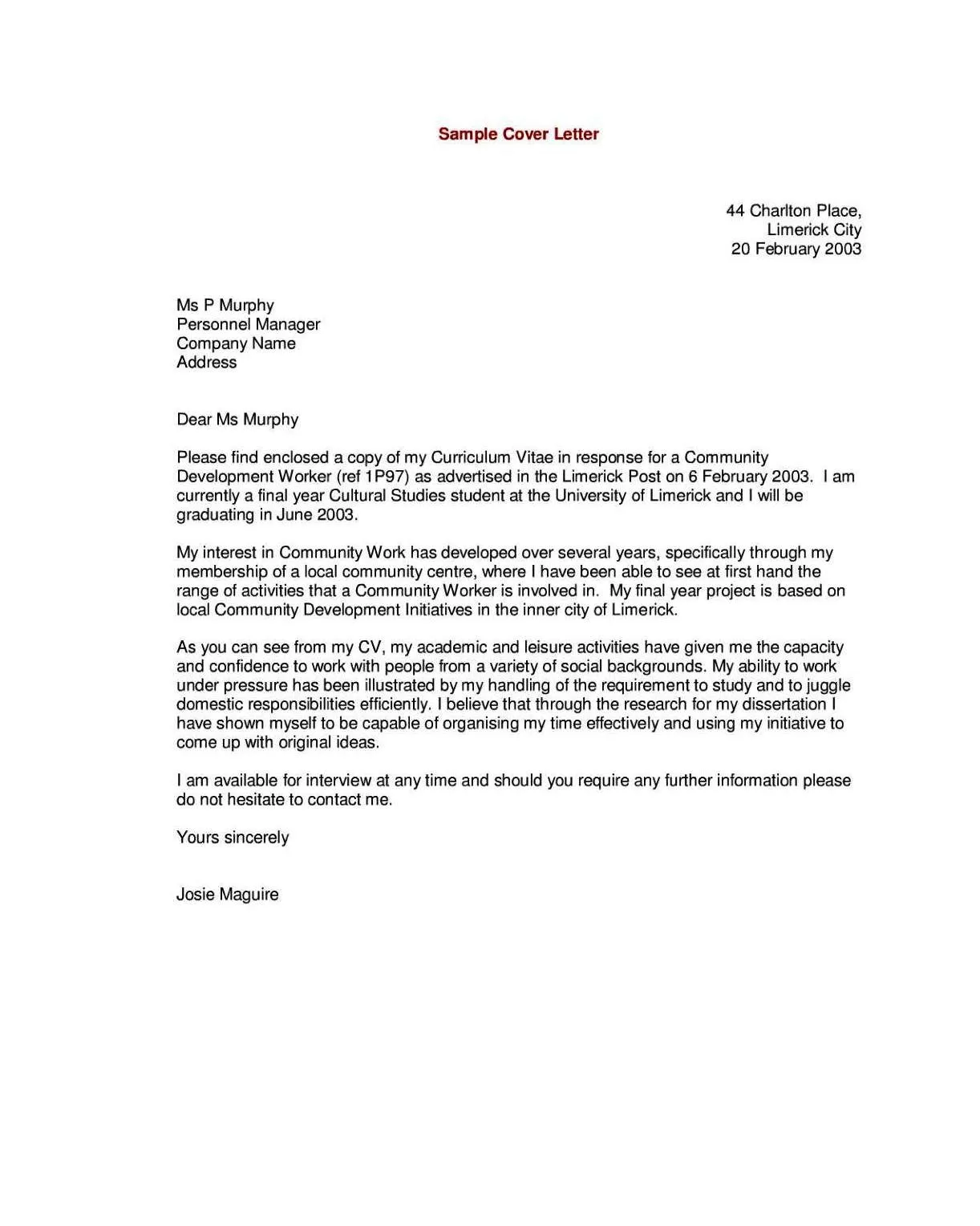 37602 cover letter formatting