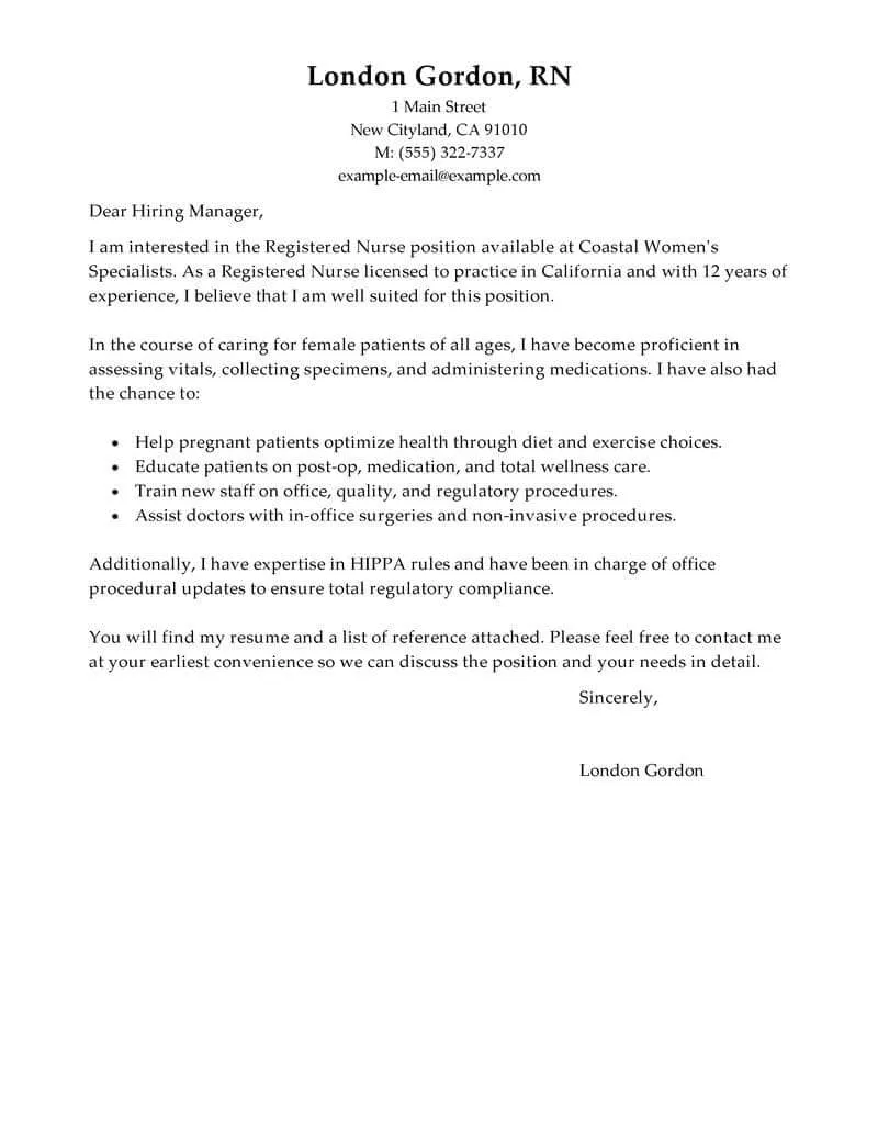 37616 nursing cover letter format
