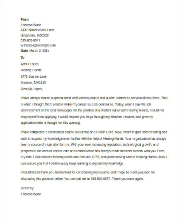 37641 nursing cover letter formatting