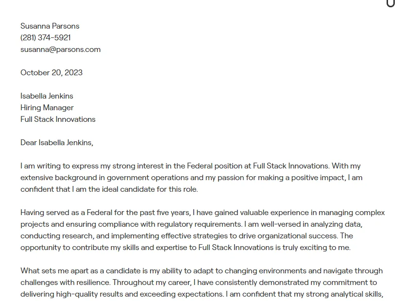 37647 federal cover letter components