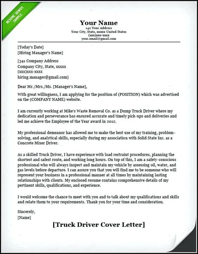 37703 driver job cover letter
